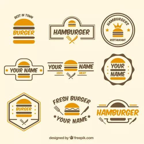 وکتور EPS و AI مجموعه لوگوهای برگر 26064