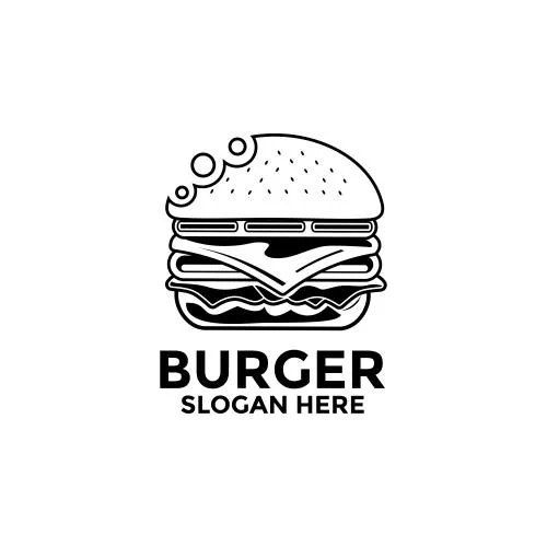 وکتور EPS طرح وکتور لوگوی برگر - قالب طراحی لوگو فست فود - طراحی مدرن و مینیمال 26065