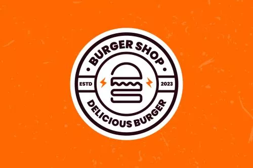 وکتور EPS لوگو فست فود و همبرگر - طراحی لوگو همبرگر به سبک کلاسیک 26067
