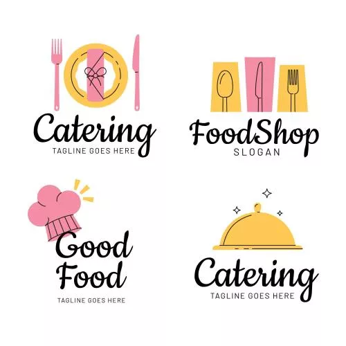 وکتور EPS و AI لوگوی پذیرایی در رستوران و فست فود مسطح 26199