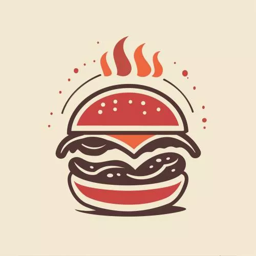 عکس با کیفیت طراحی لوگوی رستوران - لوگو برگر 26214