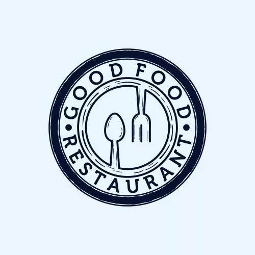 وکتور EPS وکتور طراحی لوگوی مدرن خطی رستوران و کافه - شامل المان قاشق و چنگال - ساده و مینیمالیستی 26224