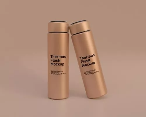 فایل PSD موکاپ فلاکس سه بعدی - موکاپ ماگ استیل 26244