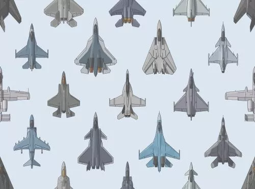 وکتور EPS پترن بی‌درز پس زمینه هواپیماهای جنگنده با تصاویر وکتوری 27951