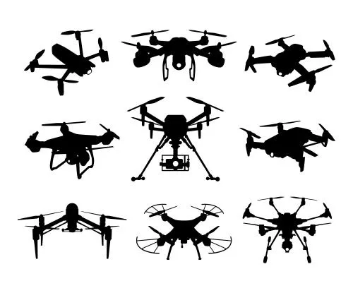 وکتور EPS مجموعه وکتور سیلوئت پهپاد پرنده 27952