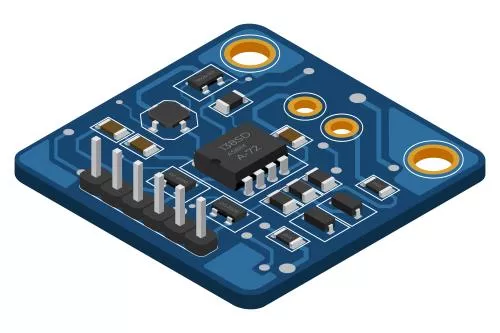 وکتور EPS برد الکترونیکی ایزومتریک ، برد مدار چاپی ایزومتریک با قطعات الکترونیکی 27958