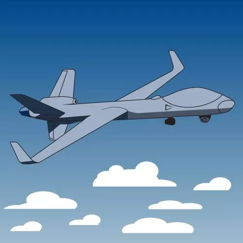 وکتور EPS طرح وکتور تصویرسازی پهپاد نظامی در آسمان 27978