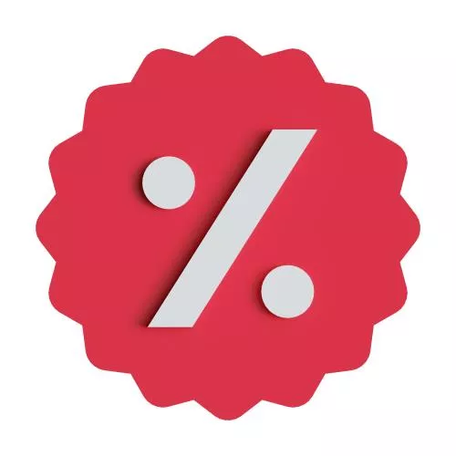 فایل PSD آیکون تخفیف قیمت سه بعدی قرمز 27751