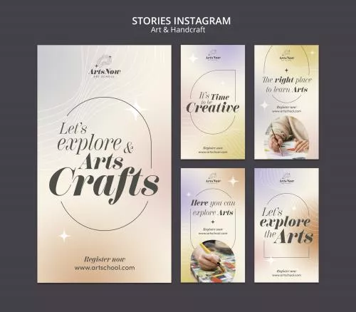 فایل PSD قالب استوری اینستاگرام هنر و صنایع دستی 27753