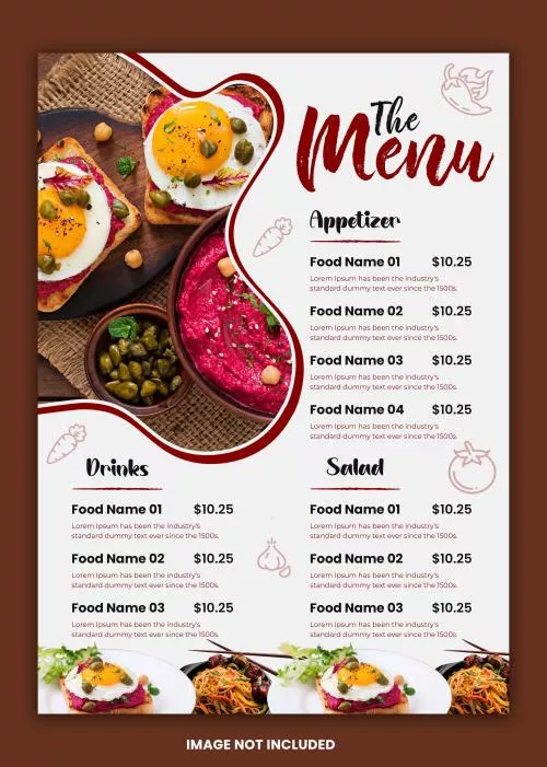 فایل PSD قالب طراحی منوی غذای زیبا 27755