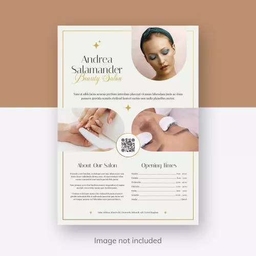 فایل PSD قالب چاپی فلایر آرایشگاه و زیبایی ، جدول قیمت خدمات آرایشی و سالن های زیبایی 27774