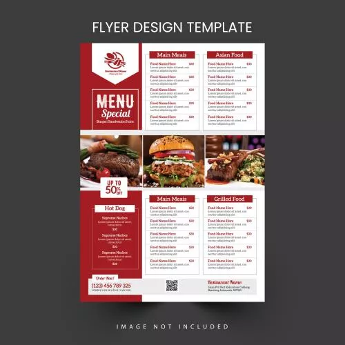 فایل PSD طرح قالب منوی رستوران و فست فود 27775