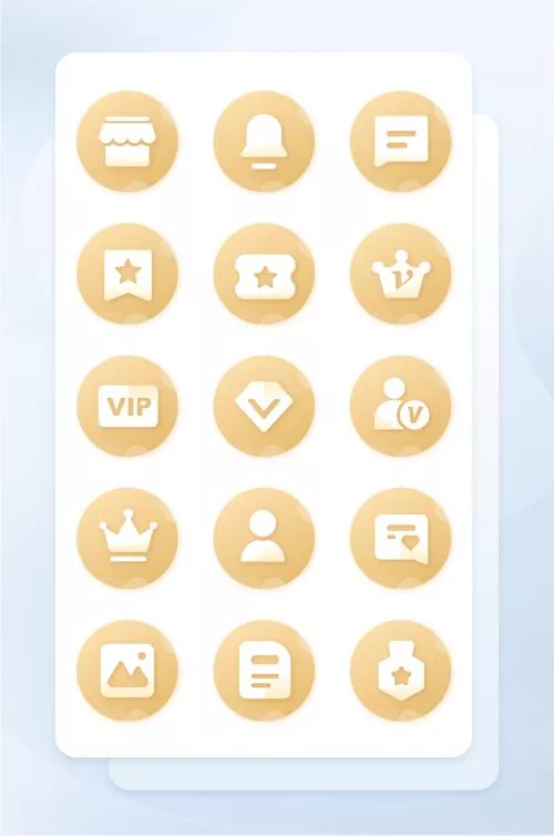 فایل PSD آیکون وکتور تم اداری و تجاری با گرادیان طلایی 27783