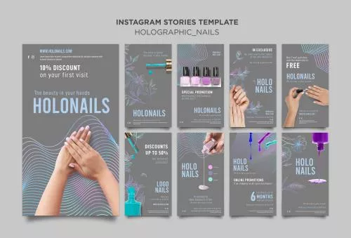 فایل PSD استوری های اینستاگرام ناخن کاری 27787