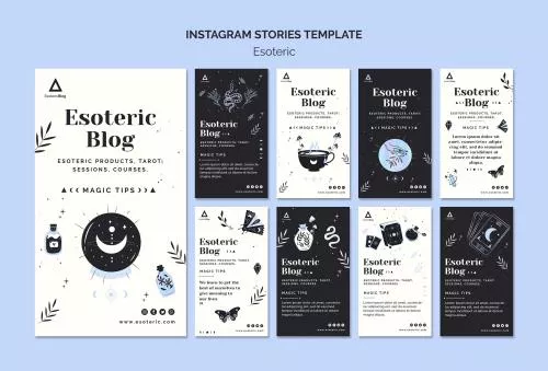 فایل PSD مجموعه استوری های اینستاگرام بلاگ سیاه و سفید شیک 27790