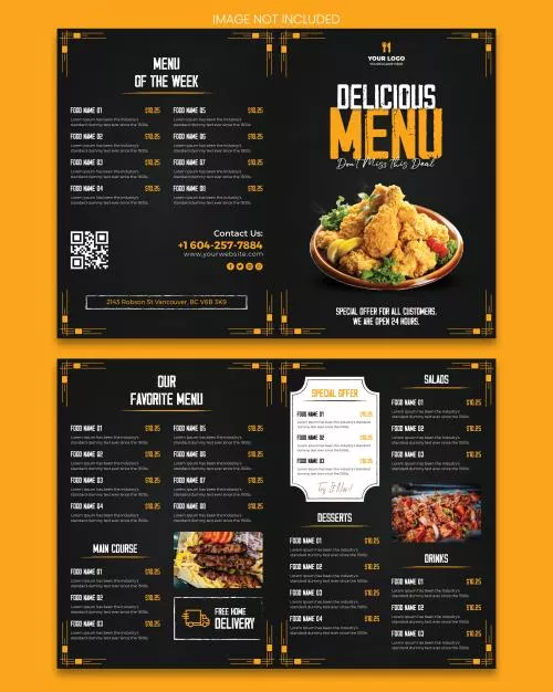 فایل PSD منوی مدرن رستوران 27802