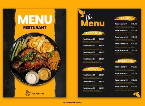 فایل PSD منوی رستوران مدرن فست فود 27803