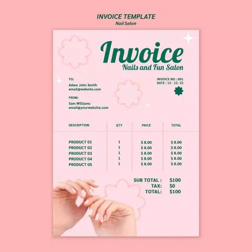 فایل PSD قالب طراحی منو و فلایر سالن ناخن 27807