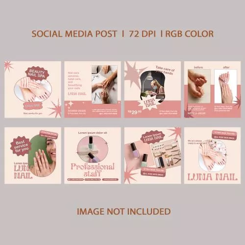 فایل PSD قالب اینستاگرام اسپا ناخن 27810