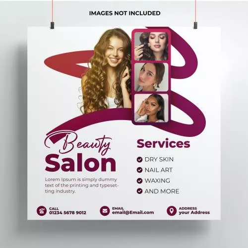 فایل PSD پوستر آرایشگاه زنانه با پس زمینه 27817