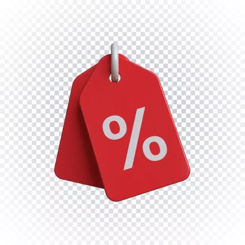 فایل PSD برچسب قیمت قرمز رندر سه بعدی ایزوله 27821