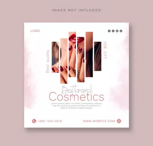 فایل PSD قالب شبکه‌های اجتماعی محصولات آرایشی و بهداشتی پوست 27831