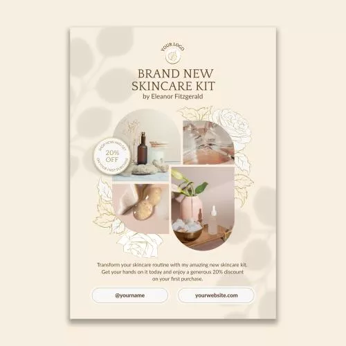 فایل PSD گرافیک راه‌اندازی کیت جدید مراقبت از پوست 27832