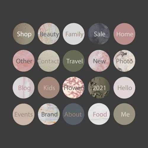 فایل PSD مجموعه قالب آیکون های هایلایت استوری اینستاگرام 27839