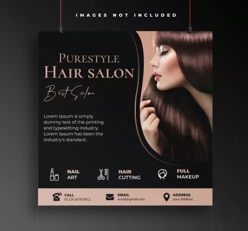 فایل PSD قالب پوستر سالن آرایش و زیبایی 27843