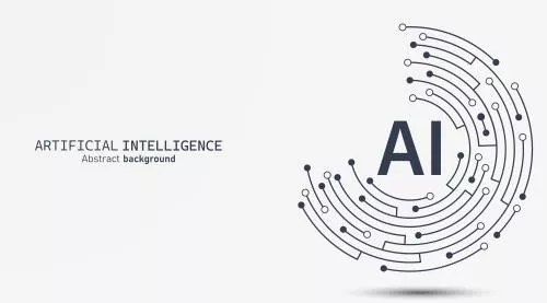 وکتور EPS طرح مفهومی فناوری هوش مصنوعی با پس زمینه انتزاعی سبک مدرن و آینده‌نگر 28080