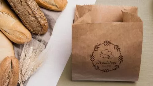 فایل PSD موکاپ مفهومی محصولات نانوایی و شیرینی فروشی و قنادی 28086