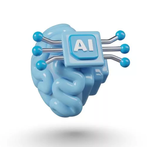 وکتور EPS مغز آبی با عنوان مفهوم هوش مصنوعی ، مغز 28091