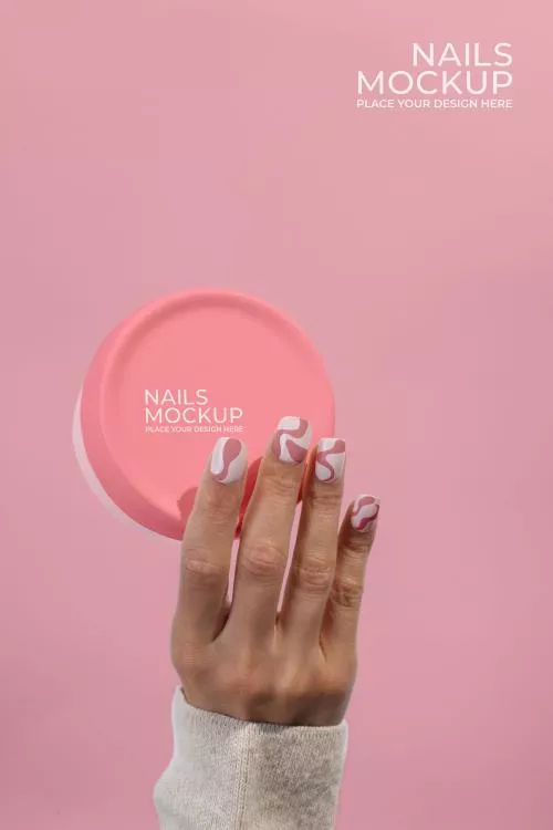 فایل PSD موکاپ ناخن و دست از نزدیک 28096