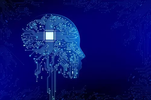 وکتور EPS و AI پس زمینه گرادیانتی مغز با مفهوم هوش مصنوعی 28130