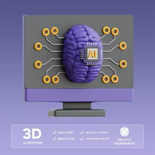 فایل PSD تصویرسازی سه بعدی یادگیری ماشین 28153