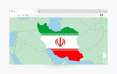 وکتور EPS پنجره مرورگر با نقشه ایران جستجوی اینترنت ایران 28750
