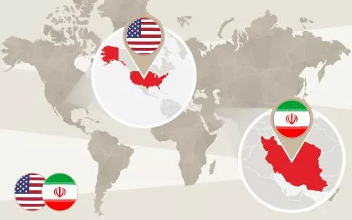 وکتور EPS نقشه جهان با زوم روی آمریکا و ایران 28753