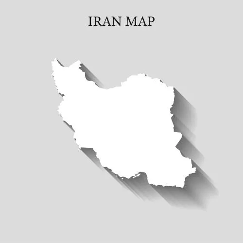 وکتور EPS نقشه ساده مینیمالیستی منطقه ایران 28759