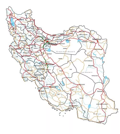 وکتور EPS تصویر وکتور نقشه راه بزرگراه ایران 28762