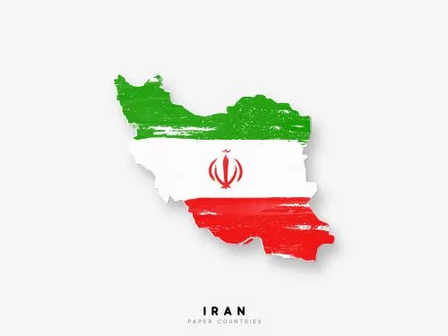 وکتور EPS نقشه دقیق ایران با پرچم کشور به سبک رنگ‌آمیزی آبرنگ رنگ‌های ملی 28770