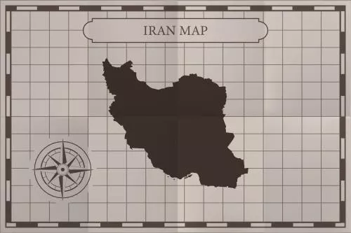 وکتور EPS نقشه قدیمی کلاسیک کشور ایران به سبک کاغذی قدیمی و آنتیک 28777