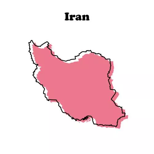 وکتور EPS نقشه ایران ساده استایلایز شده با خط قرمز 28782
