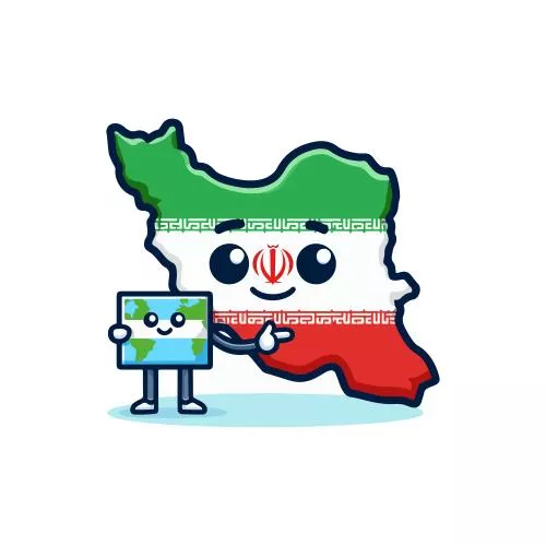 وکتور EPS تصویر وکتور کارتونی نقشه ایران با نماد حیوانات و تعطیلات، آیکون مفهوم ایزوله شده 28784