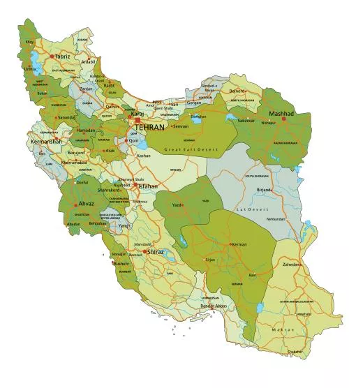وکتور EPS نقشه سیاسی بسیار دقیق و قابل ویرایش ایران با لایه‌های جدا شده (۱) 28794