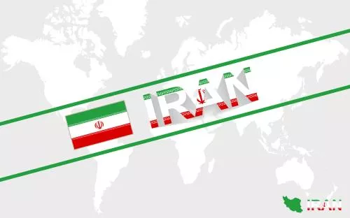 وکتور EPS تصویرسازی متن پرچم ایران بر روی نقشه 28795