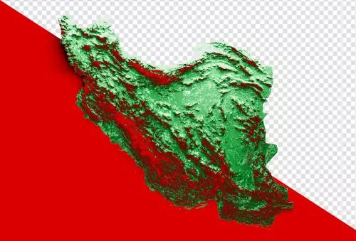 فایل PSD نقشه توپوگرافی سه‌بعدی واقعی ایران با بافت رنگی و رودخانه‌ها - تصویرسازی سه‌بعدی (۱) 28798