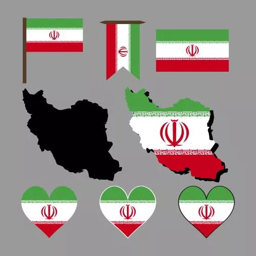 وکتور EPS تصویر برداری از نقشه ایران با پرچم ایران 28812