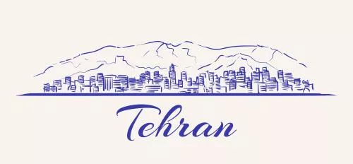 وکتور EPS طرح دست‌نویس وکتور خط افق تهران با زمینه سفید ایزوله 28820