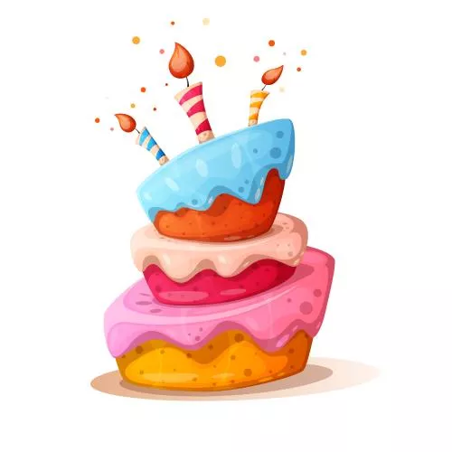 وکتور رایگان کیک تولد کودکانه و کارتونی و آبرنگی 21128