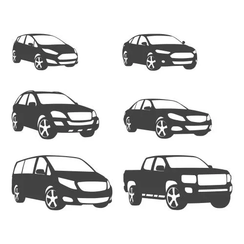 وکتور EPS لایه باز 6 ماشین به صورت تک رنگ 21155